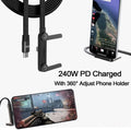 240W Type-C to Type-C Fast Charging Cable with 360° Foldable Desktop Stand